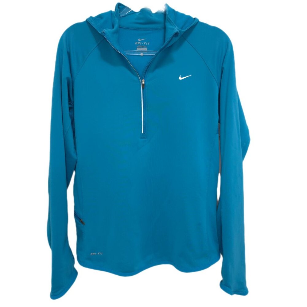 1284 Nike Dri-Fit 3/4 Zip Pullover Hoodie Sweatshirt Sz.L Womens